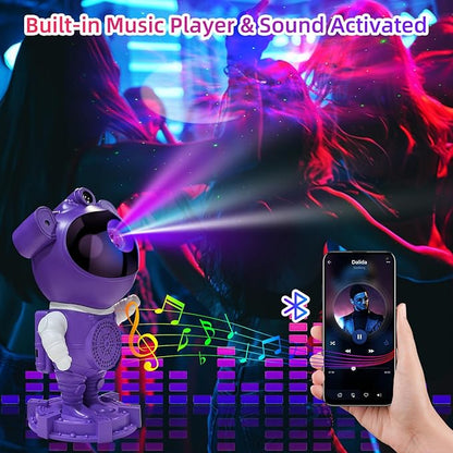 Star Projector Astronaut Galax Projector-Bluetooth Music- White Noise for Sleep-Star Moon Nebula Night Light for Bedroom,360° Adjustable Galaxy with Remote,Timer,Room Decoration,Gift Choice for Party