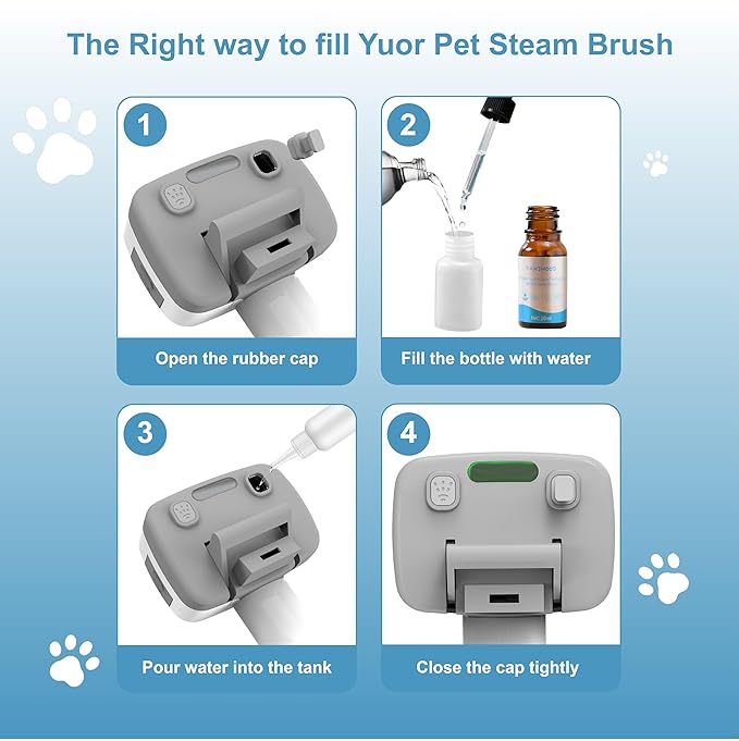 5 in 1 Pet Steam Brush for Dogs & Cats – Self Cleaning, 3 Pet Brush for Smoothing, Dematting, Thinning – Shedding, Grooming & Hair Removal, Includes Shampoo & Storage Case (8.0"-promax)-Mewly Pet