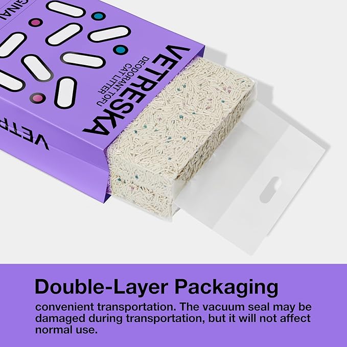 VETRESKA Tofu Cat Litter,Kitty Litter Flushable Strong Clumping Cat Litter Pellets Ultra Absorbent,Dust-Free Tofu Litter,Original(5.5lb×2bags)-Mewly Pet