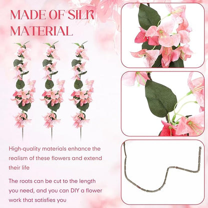 30 Pcs Artificial Faux Bougainvillea Fake Flower Silk Bougainvillea Branches UV Resistant Outdoor Indoor Decoration for Wedding Home Centerpieces Outside Decor (Peach Pink)