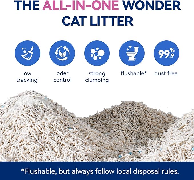 OPET Mixed Tofu Cat Litter - 18lb Strong Clumping Litter, Mixed Tofu and Bentonite, 99.9% Dust Free and Flushable Cat Litter, Natural Sustainable Ingredients Odor Control, Low Tracking（18lb, Fresh）-Mewly Pet