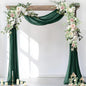 Socomi Wedding Arch Draping Fabric 1 Panel 29" x 19Ft Emerald Green Sheer Chiffon Curtain Drapes 6 Yards for Wedding Ceremony Birthday Party Decoration