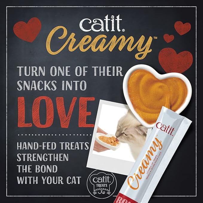 Catit Creamy Lickable Cat Treat, Healthy Cat Treat, Chicken & Shrimp, 12 Pack, 0.5 Ounce (Pack of 12)-Mewly Pet