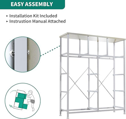 YITAHOME Dresser with 9 Drawers - Fabric Storage Tower, Organizer Unit for Living Room, Hallway, Closets - Sturdy Steel Frame, Wooden Top & Easy Pull Fabric Bins (Cream White)