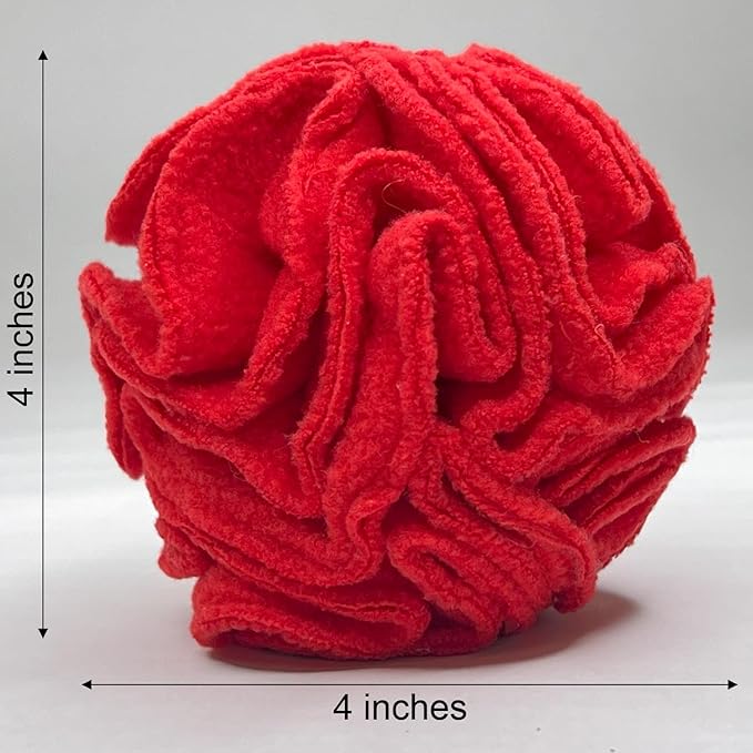 Puppy and Small Breed Snuffle Interactive Foraging Dog Puzzle Ball Toy Red with Crinkle-Mewly Pet
