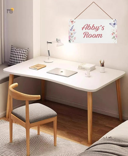 Personalized Name's Room Door Sign Butterfly and Flowers Nursery Kid's Children's Girls Bedroom Decor Wood Door Plaque Sign