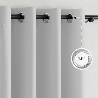 NICETOWN 100% Blackout Curtains 96 inches Long, Grommet Portable Blackout Travel Window Treatment Thermal Curtains Energy Saving for Bedroom/Home Theater, Off White W52 x L96, 2 Panels