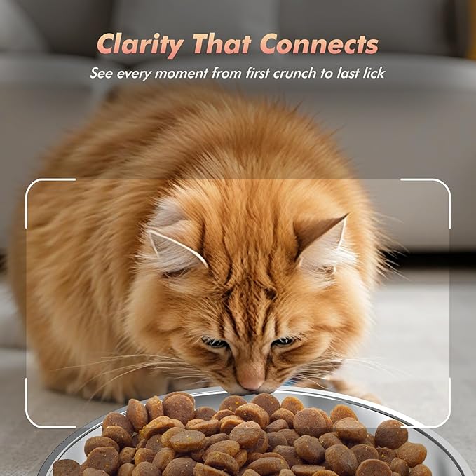 Automatic Cat Feeder with Camera - 5G WiFi Timed Cat Food Dispenser, 1080P HD Video with Night Vision, 1-15 Meals, 1-99 Portions, 2-Way Audio, Keeps Dry Food Fresh, 5L Auto Pet Feeder Also for Dogs-Mewly Pet