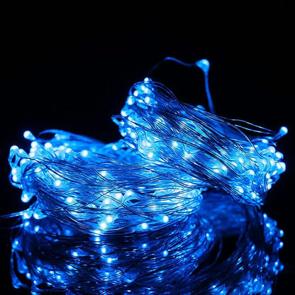 Mikasol Fairy Lights Battery Operated, 4 Packs Mini 3*AAA Battery Powered Copper Wire Led Starry String Lights Firefly Lights for Bedroom, Christmas, Parties, Decoration (5m/16ft Blue)