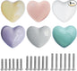 Ceramic Drawer Knobs Heart Shape Colorful Heart Cabinet Dresser Pulls Handles with 3 Sized Screws, Kitchen Furniture Knobs for Closet Cupboard Wardrobe (Mixed Color, 6 Pack) (6packmixcolor)