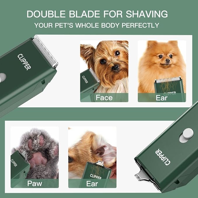 Dog Cat Home Hair Waterproof Clipper Portable Electric USB Rechargeable Pet Grooming Tools Low Noise Shaver Cordless Trimmer for Small and Large Pets-Mewly Pet
