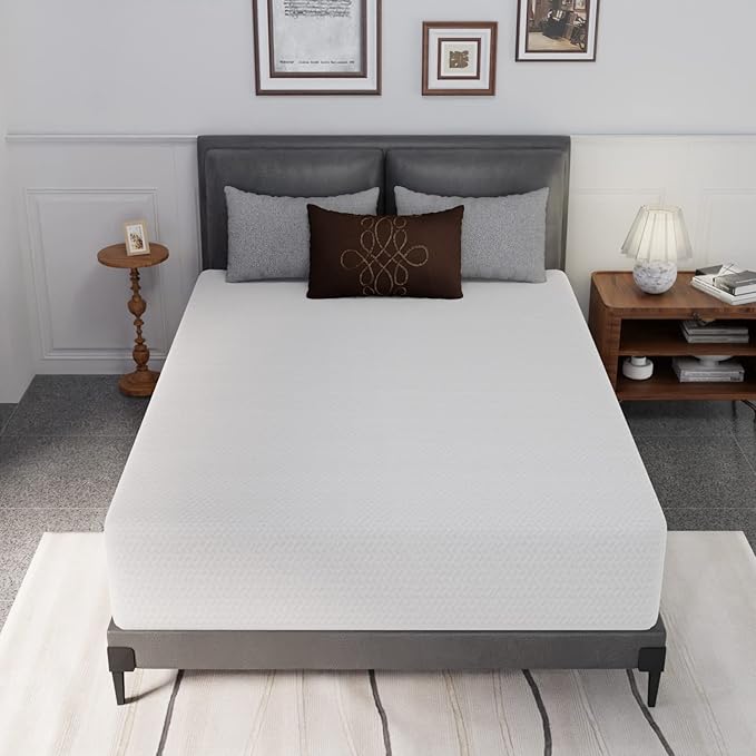 12 Inch Green Tea Full Size Memory Foam Mattress,Bed-in-a-Box Medium Firm Mattress CertiPUR-US Certified Breathable Bed Mattress for Cooler Sleep Supportive & Pressure Relief,Full