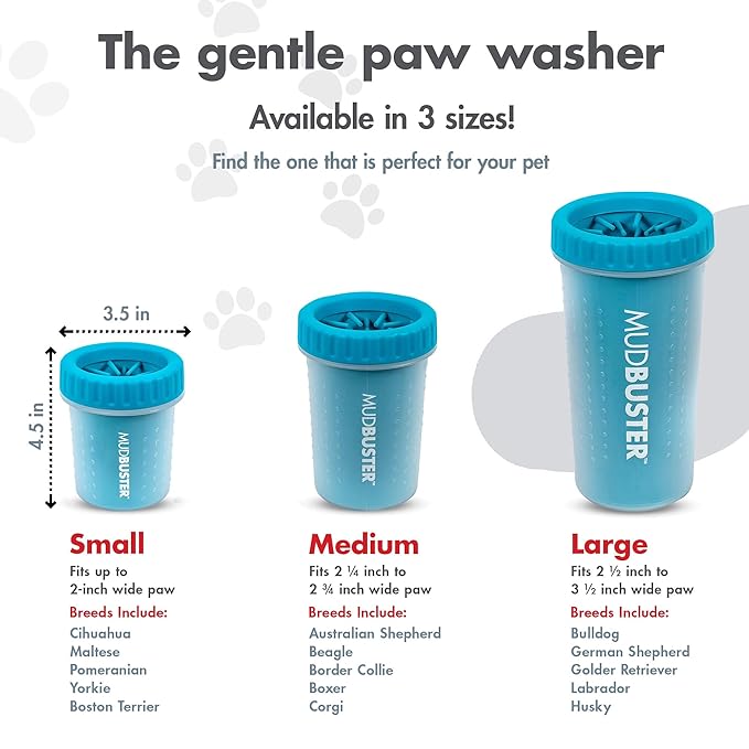 Dexas MudBuster Portable Dog Paw Cleaner - Premium Quality, Blue, Small Size for Pet Supplies and Accessories-Mewly Pet