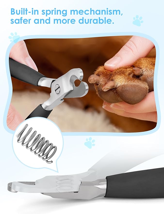 Heavy Duty Dog Nail Clippers -【Cuts Thick Nails Like Butter】【Upgraded Large Opening】 Professional Toenail Trimmer Razor Sharp Blade for Medium to Giant Breed (Black)-Mewly Pet