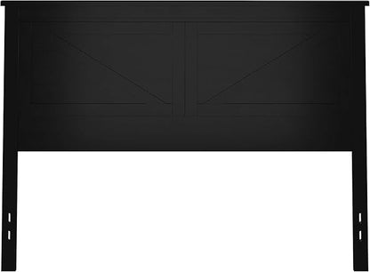 Glenwillow Home Farmhouse Style Wood Panel Headboard in Black - Queen Size