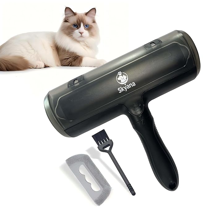 Skyana Pet Hair Roller Brush, Reusable Fur Removal Tool,Self-Cleaning Lint Roller for Dogs and Cats.Hair Removal for Fourniture,Couch,Carpet,Clothing,and Bedding (Black)-Mewly Pet