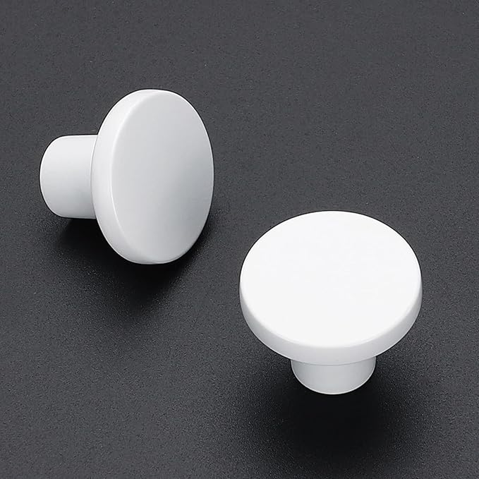 Ravinte 10 Pack Cabinet Knobs White Kitchen Cabinet Knobs Round Dresser Drawer Pulls Closet Door Pulls 1-1/5 Inch