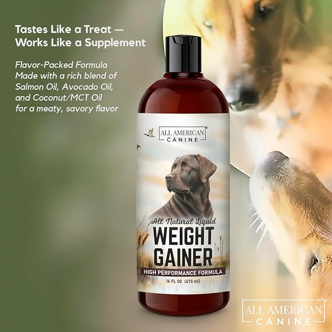 Dog Weight Gainer Liquid – High Calorie Dog Food Supplement for Rapid Weight Gain, Mass, and Recovery – Appetite Stimulant – 60 Servings-Mewly Pet