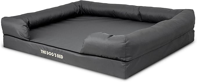 The Dog’s Bed XL Grey 43.5x34, Memory Foam, Pain Relief: Arthritis, Hip & Elbow Dysplasia, Post Surgery, Lameness, Supportive, Calming, Waterproof Washable Cover, Veterinary Approved-Mewly Pet