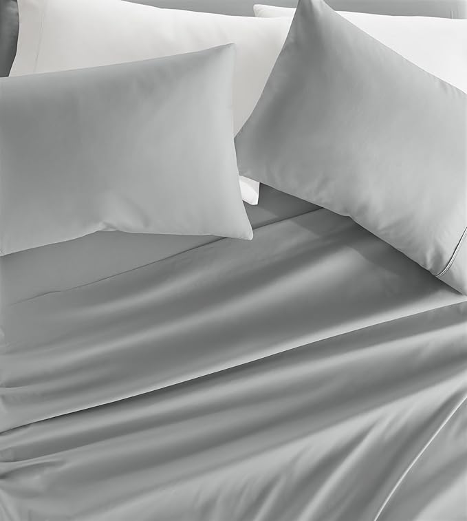 Linen Market Double-Brushed Microfiber King Sheet Set 4 Piece – Oeko-TEX Certified Ultra Soft & Wrinkle-Free - 16" Deep Pocket Sheets - Easy Care King Size - Light Gray
