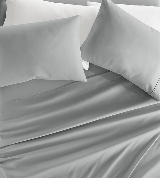 Linen Market Double-Brushed Microfiber King Sheet Set 4 Piece – Oeko-TEX Certified Ultra Soft & Wrinkle-Free - 16" Deep Pocket Sheets - Easy Care King Size - Light Gray