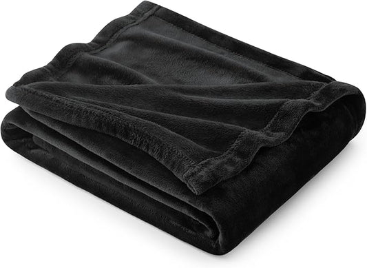 Bedsure GentleSoft Fleece Throw Blanket for Couch Black - Lightweight Plush Fuzzy Cozy Soft Halloween Blankets and Throws for Sofa, 50x60 inches