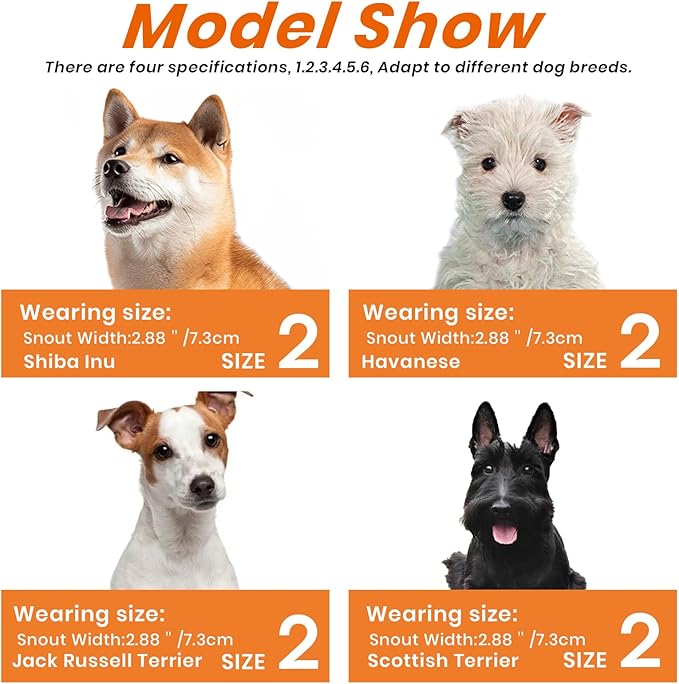 Dog Muzzle – Lightweight Breathable Basket Muzzle, Anti-Biting & Chewing, Adjustable Fit for Small, Medium & Large Dogs(Size 2)-Mewly Pet