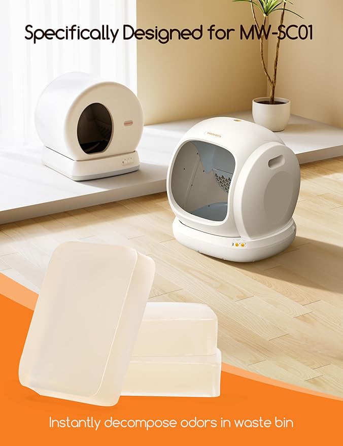 MeoWant Pet Odor Eliminator, Automatic Cat Litter Box Odor Deodorant Gel Only Suitable for MW-SC01 / MW-SC02 / LB02 Cat Litter Box 3Pcs-Mewly Pet