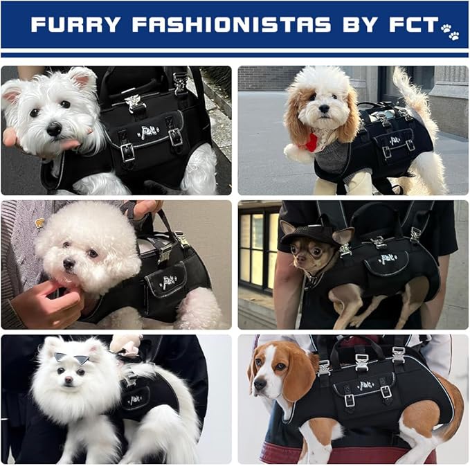 Dog Backpack Carrier - Spine-Friendly for Small Dogs (4-8 lbs), Horizontal Design Dog Carrier with Adjustable Back Straps,Legs-Out Comfort for Travel/Hiking/Cycling (Black, Size S)-Mewly Pet