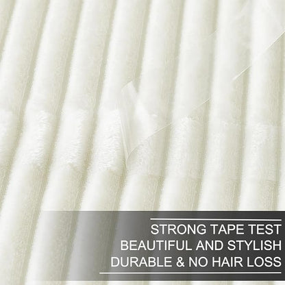 Richave Cuddly Blanket Twin Size,Premium Lightweight Anti-Static Fluffy Fleece Blanket with Striped Pattern for Twin/Twin XL Extra Long Bed, 66x90 Inches,Cream