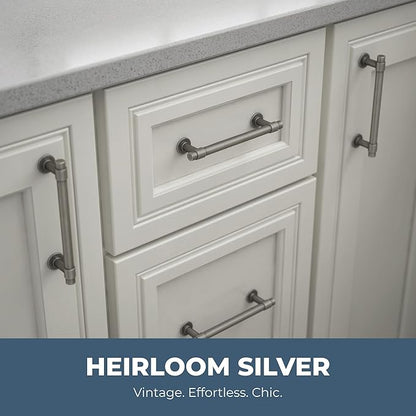 Franklin Brass Francisco (1-Pack) Cabinet Handles 5-1/16" Hole Center Pulls | Heirloom Silver Hardware for Kitchen Drawers, Dressers, Furniture P29618-904-C