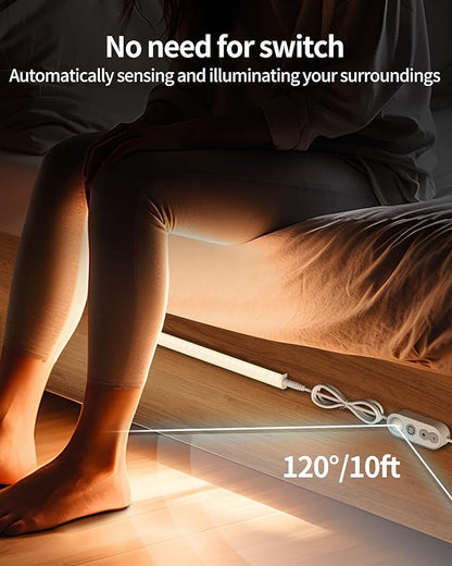ASOKO Motion Sensor Dimmable Led Under Cabinet Lighting Plug in - 3 Pcs 12 inches Linkable Led Counter Light Bars, Led Closet Light Daylight White 4500K