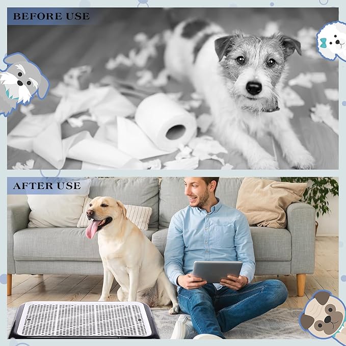 Mifoci 1 Pcs Dog Pee Pad Holder Potty Tray Portable Dog Litter Box Toilet Training for Indoor Outdoor Small Medium Large Pet Puppy-Mewly Pet