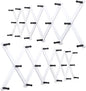 WEBI Accordion Wall Hanger,Expandable Wooden Hat Rack for Wall Mounted Coat Rack,Accordion Hat Hooks Holder for Baseball Caps,17 Peg Hooks,Black on White,2 Packs