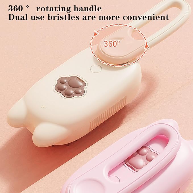 Pet Grooming Brushm,Cat Brush,3 In1 Spray Cat BrushSelf-Cleaning Wet Dog Comb with USB Rechargeable & Water Tank,Suitable for Dogs,Cats to Reduces Flying Hair (Pink)-Mewly Pet
