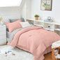 HYMOKEGE Rose Gold/Light Grey Twin XL Comforter Set Seersucker 5 Pieces, All Season Luxury Bed in a Bag for Bedroom, Bedding Set with Comforter, Sheets, Pillowcase & Sham