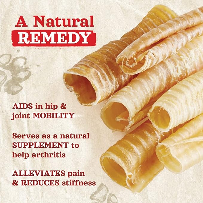 Natural Farm Top Premium Beef Trachea Dog Chews (3 Inch, 12 Pack), Natural Source of Glucosamine and Chondroitin for Hip and Joint Health, High-Protein, 100% Beef Trachea-Mewly Pet