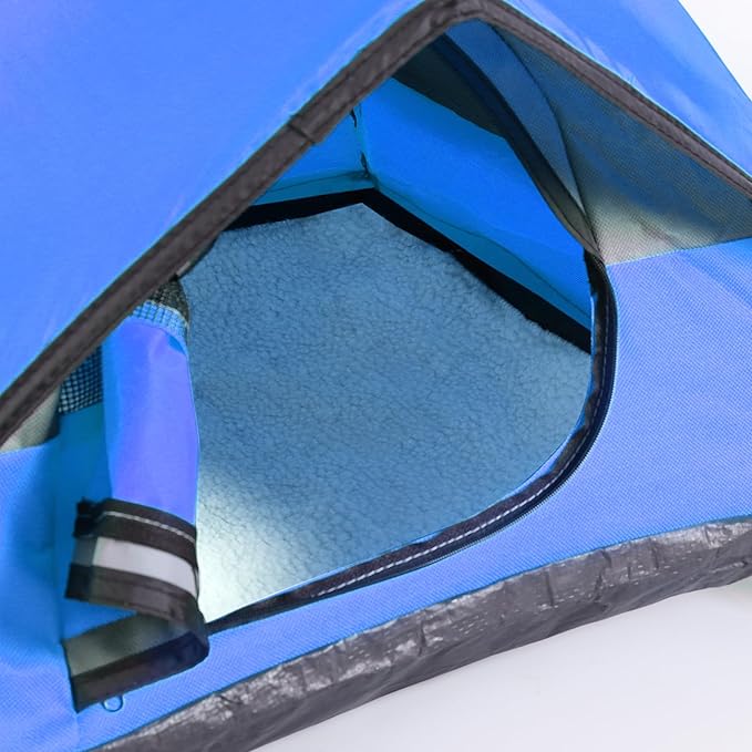 Cat Camping Tent, Cat Tent Bed, Pet Tent for Indoor Cat and Small Dog, Mini Tent (Blue, 21 x 21 x 14 Inches)-Mewly Pet
