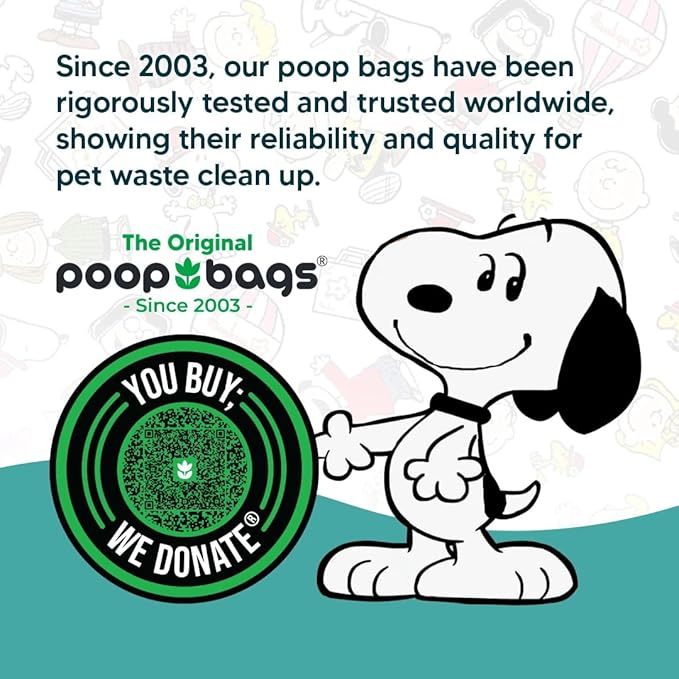 The Original Poop Bags® Peanuts Dog Waste Bags – 38% Plant Based, Leak-Proof & Durable, Large Dog Poop Bags for Dispensers, Unscented (960 Count)-Mewly Pet