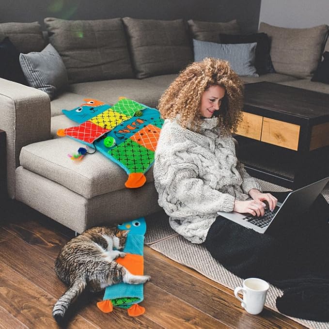 AWOOF Cute Soft Catnip Mat, Interactive Cat Toys for Indoor Cats-Mewly Pet