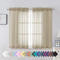 Aiyufeng Taupe Sheer Curtains 45 Inches Long 2 Panels Set, Semi Transparent Voile Rod Pocket Sheer Window Drapes for Bedroom Bed Canopy Living Room Dining Wedding Party Backdrop, 42W x 45L inch