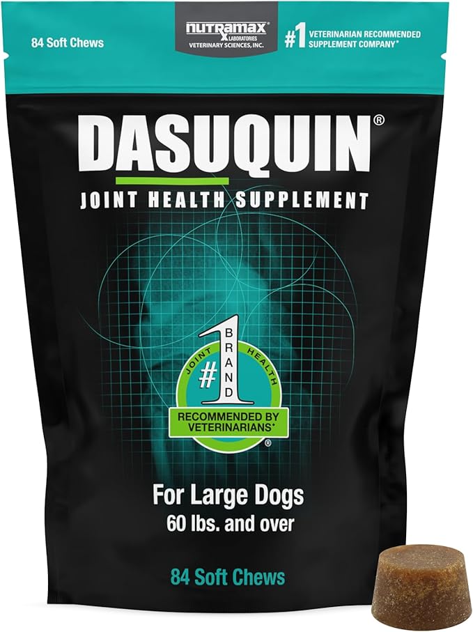 Nutramax Laboratories Dasuquin Joint Health Supplement for Large Dogs - With Glucosamine, Chondroitin, ASU, Boswellia Serrata Extract, and Green Tea Extract, 84 Soft Chews, DASL84SC-Mewly Pet