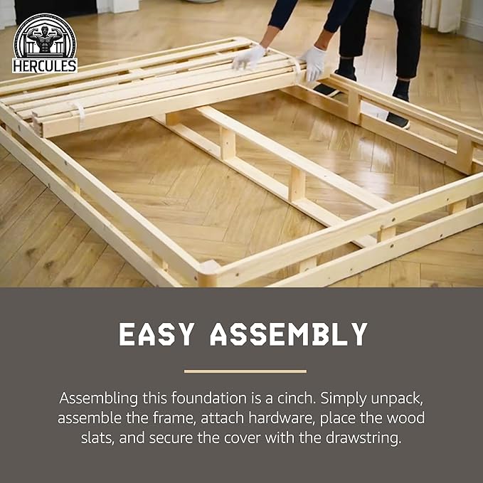 Hercules 8 Inch High Profile Instant Foundation Box Spring Replacement, Queen