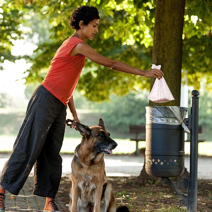 Thenshop 3000 Counts 200 Rolls Dog Poop Bag Plastic Dog Waste Bags Disposable For Doggie Pets Poop Outdoor Walking Travel Mixed Colors(Paw Print Style)-Mewly Pet