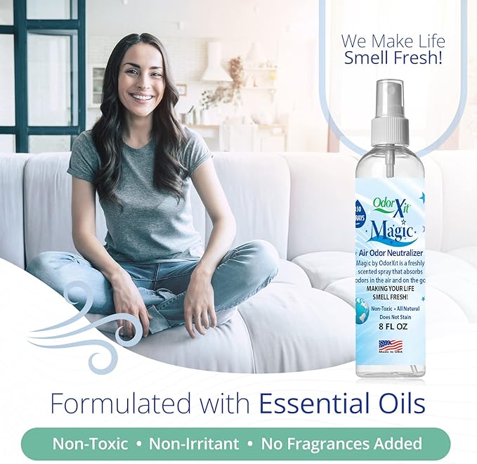 Odor Eliminator Concentrate (4oz) + Magic Air Odor Neutralizer Spray (8oz) – Natural & Safe Odor Removal for Pets, Home & On-the-Go-Mewly Pet