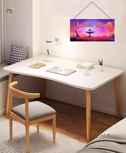Personalized Universe Sign Science Fiction Themed For Kids Room Door Art Décor for Little Man Cave,Custom Name Starry Sky Wall Decor Decorative Plate for Boys Room Girls Bedroom
