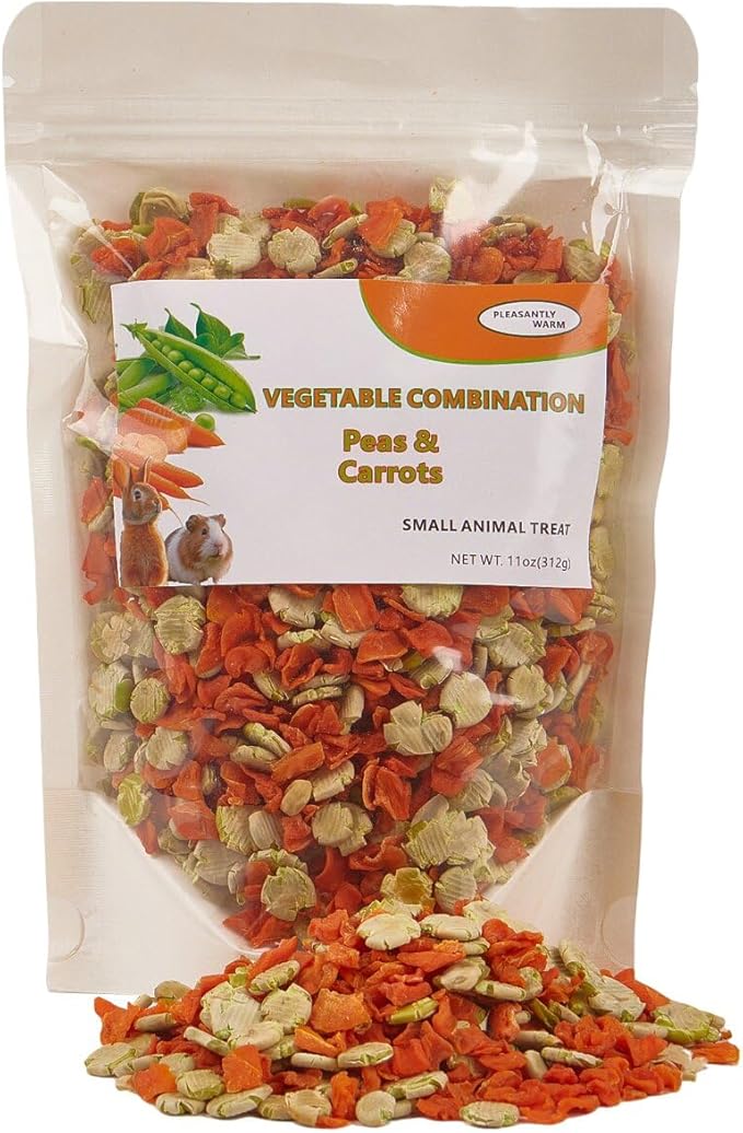 Rabbit Chew Toy - Carrot and Pea Slice Combination 11oz Treats, Suitable for Rabbits and Other Small Herbivores-Mewly Pet