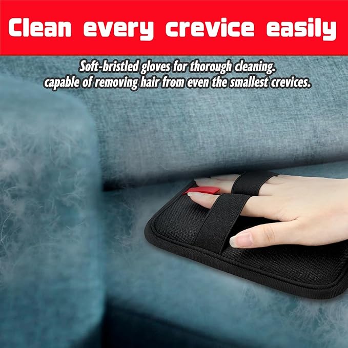 2 Upgraded Thickened Electrostatic Pet Hair Removal Gloves Brush,2025 New Reusable Cat Dog Hair Remover Grooming Gloves,Double Sided Washable Static Animal Fur Removal Tool for Couch,Carpet, Clothes-Mewly Pet