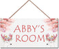 Personalized Signs Super Cute Deer Plaque, David's deer Sign, Kids Room Custom Name Door Wall Decor, Floral Nursery Art Plate For Boys Room Girls Bedroom Little Man Cave