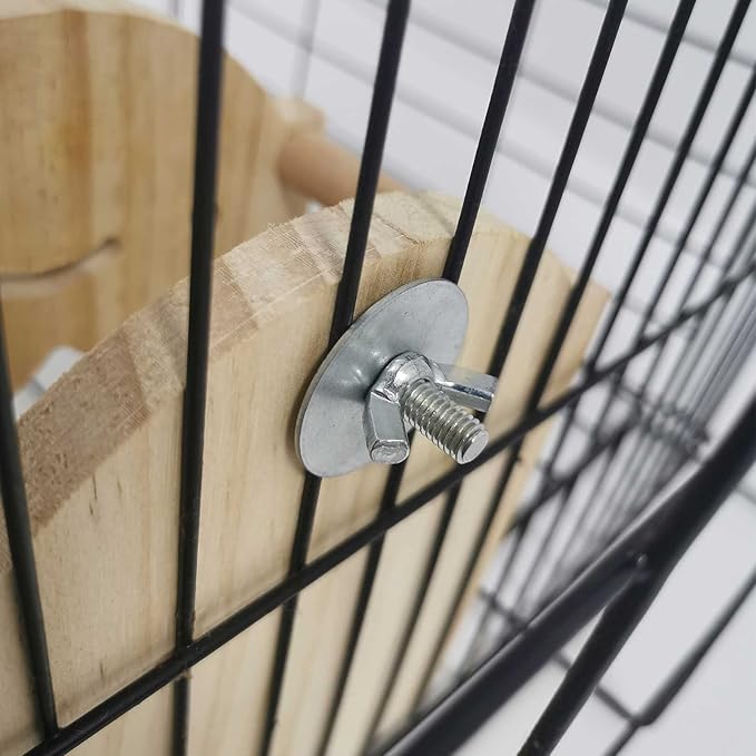 kathson Rabbit Hay Feeder Rack Wood Grass Holder Less Wasted Hay Box Food Feeding Manger Hanging Hay Dispenser for Bunny Chinchilla Guinea Pigs Small Animals-Mewly Pet